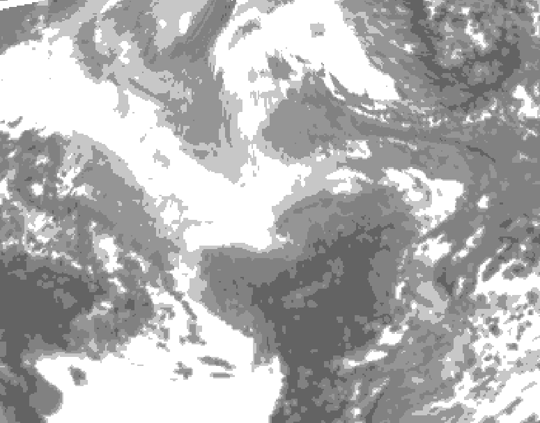 GDPS total cloud 150 hour forecast chart for Canada based on 2025/12/12 0000Z data