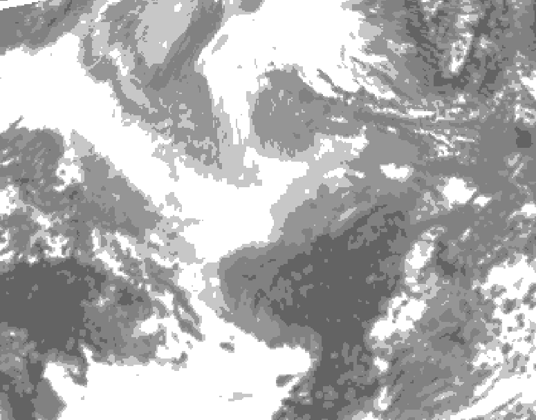 GDPS total cloud 156 hour forecast chart for Canada based on 2025/12/12 0000Z data