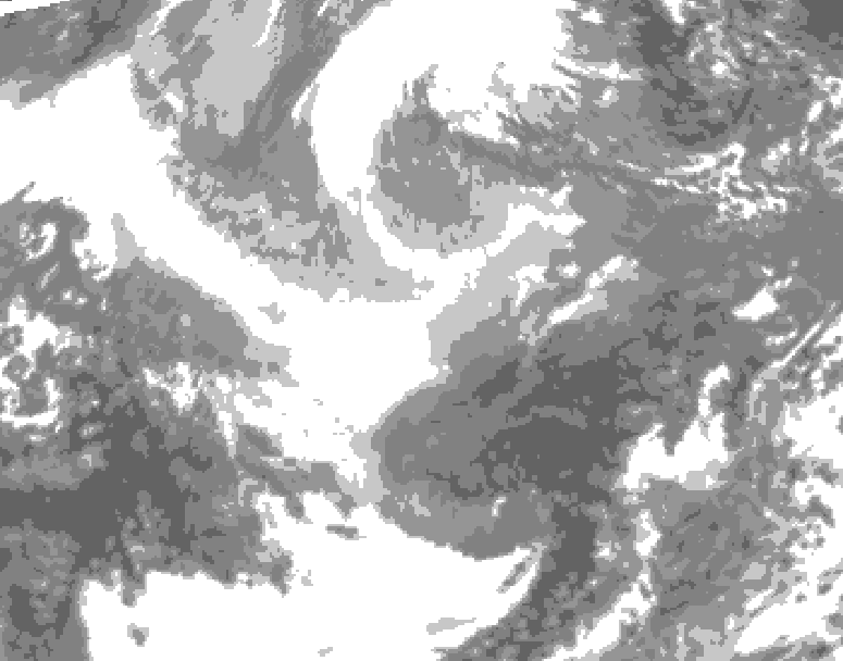GDPS total cloud 162 hour forecast chart for Canada based on 2025/12/12 0000Z data