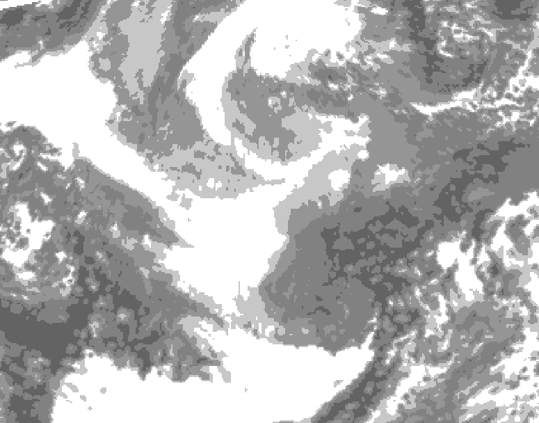 GDPS total cloud 168 hour forecast chart for Canada based on 2025/12/12 0000Z data