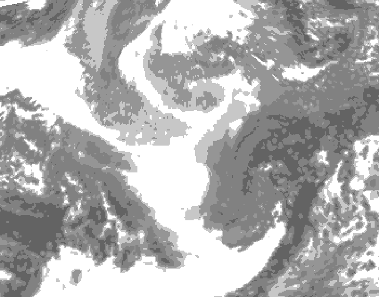 GDPS total cloud 174 hour forecast chart for Canada based on 2025/12/12 0000Z data