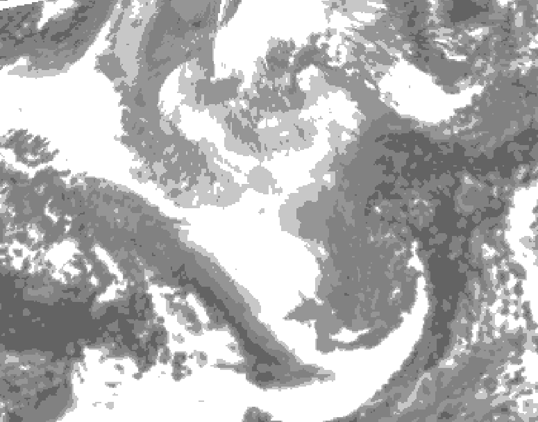 GDPS total cloud 180 hour forecast chart for Canada based on 2025/12/12 0000Z data