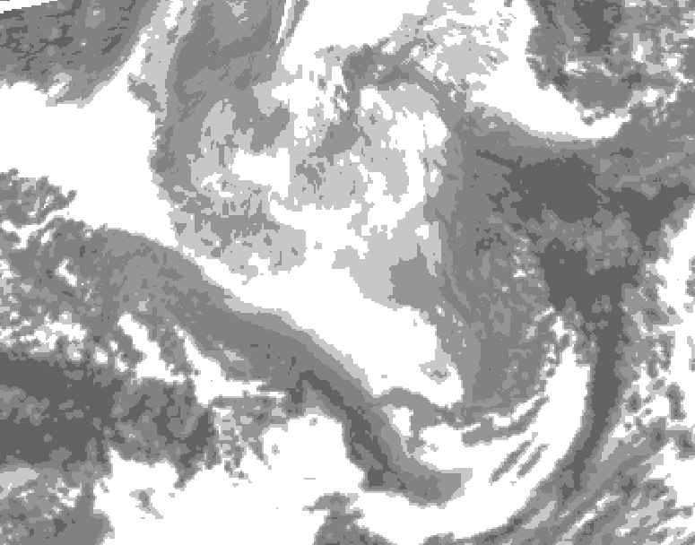 GDPS total cloud 186 hour forecast chart for Canada based on 2025/12/12 0000Z data