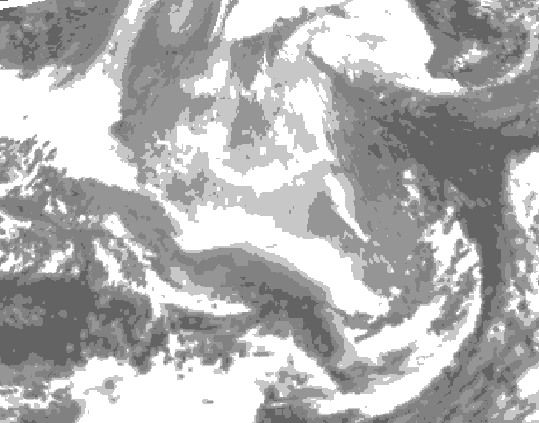 GDPS total cloud 192 hour forecast chart for Canada based on 2025/12/12 0000Z data
