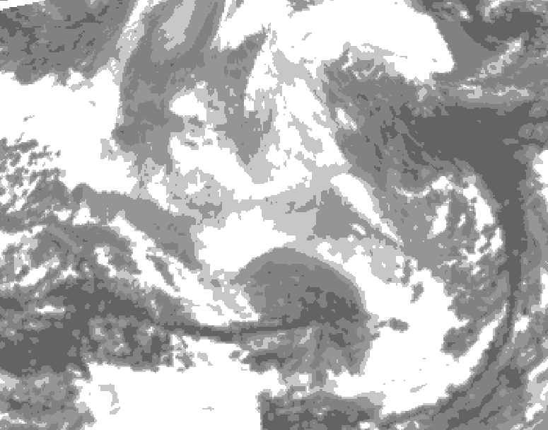 GDPS total cloud 198 hour forecast chart for Canada based on 2025/12/12 0000Z data