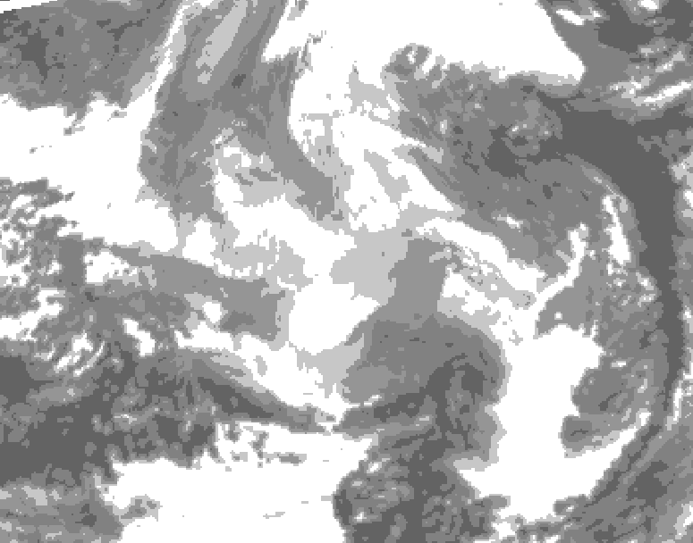 GDPS total cloud 204 hour forecast chart for Canada based on 2025/12/12 0000Z data
