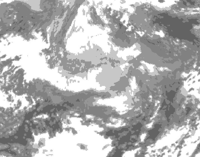 GDPS total cloud 222 hour forecast chart for Canada based on 2025/12/12 0000Z data