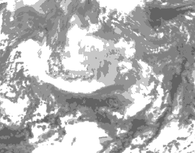 GDPS total cloud 234 hour forecast chart for Canada based on 2025/12/12 0000Z data