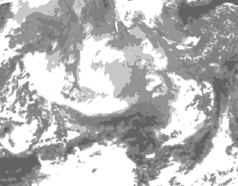 GDPS total cloud 240 hour forecast chart for Canada based on 2025/12/12 0000Z data