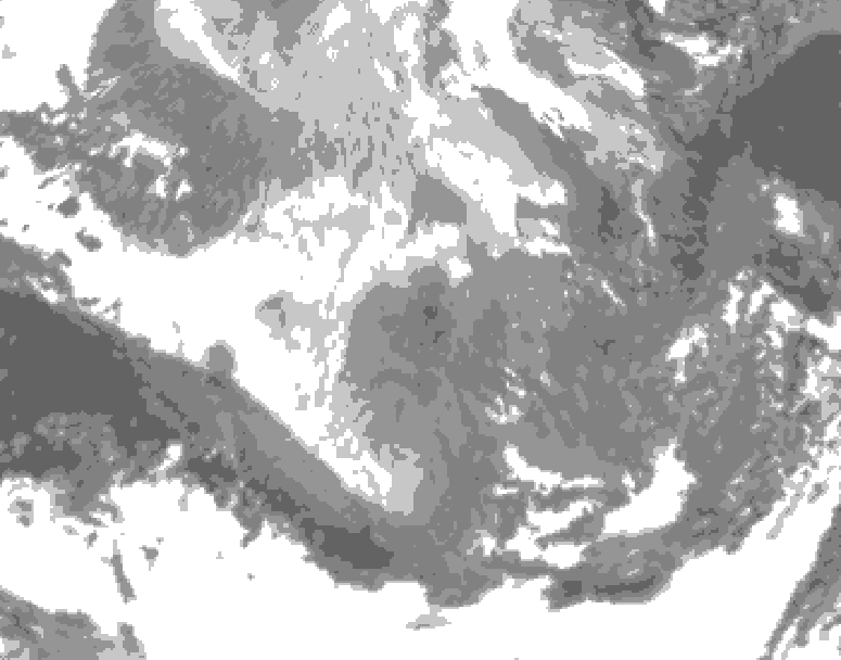 GDPS total cloud 006 hour forecast chart for Canada based on 2025/12/12 1200Z data