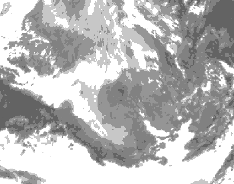 GDPS total cloud 012 hour forecast chart for Canada based on 2025/12/12 1200Z data