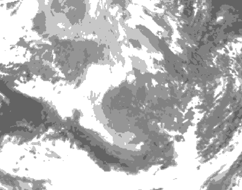 GDPS total cloud 018 hour forecast chart for Canada based on 2025/12/12 1200Z data