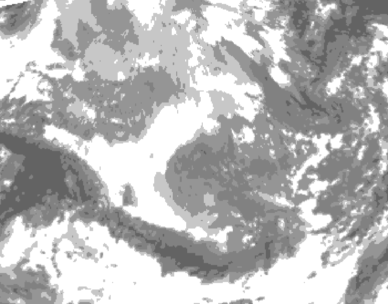 GDPS total cloud 024 hour forecast chart for Canada based on 2025/12/12 1200Z data