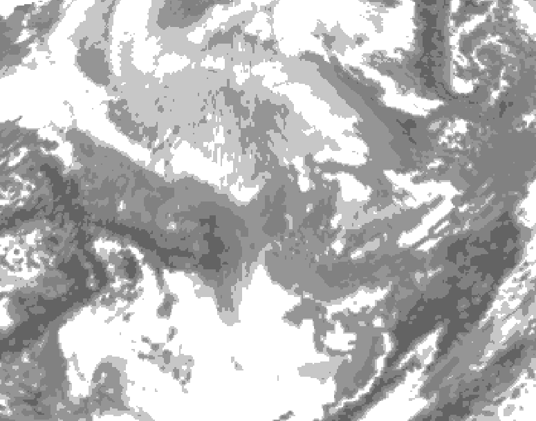 GDPS total cloud 048 hour forecast chart for Canada based on 2025/12/12 1200Z data
