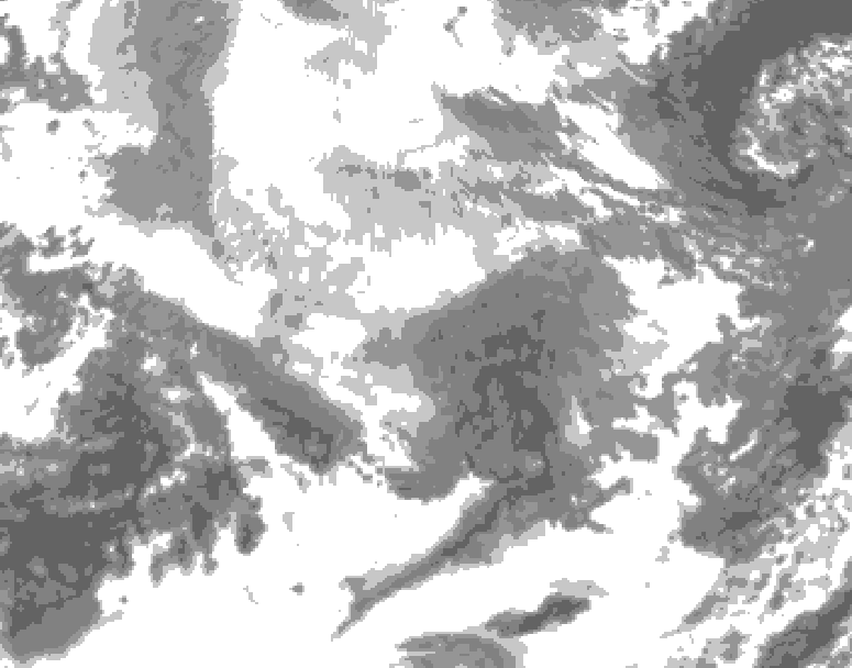 GDPS total cloud 108 hour forecast chart for Canada based on 2025/12/12 1200Z data