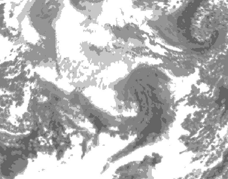 GDPS total cloud 114 hour forecast chart for Canada based on 2025/12/12 1200Z data
