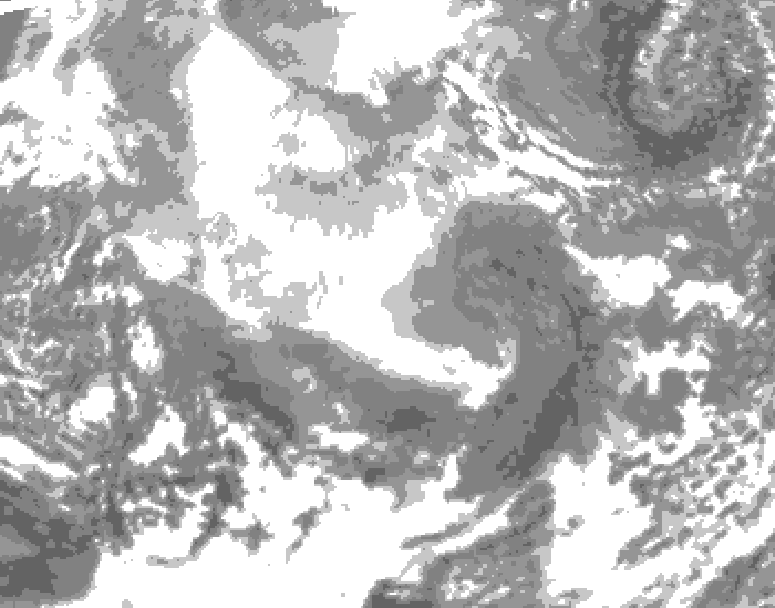 GDPS total cloud 120 hour forecast chart for Canada based on 2025/12/12 1200Z data