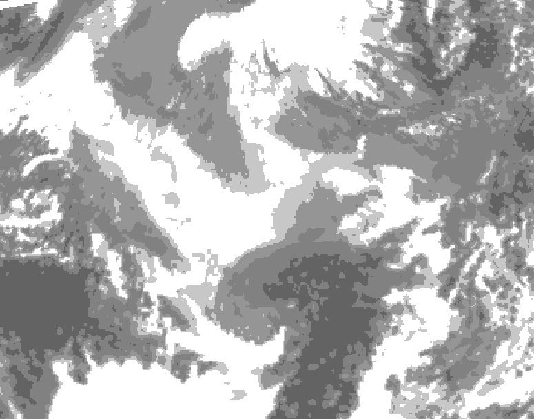 GDPS total cloud 144 hour forecast chart for Canada based on 2025/12/12 1200Z data