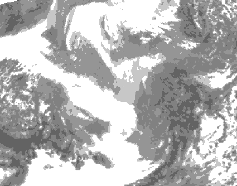 GDPS total cloud 162 hour forecast chart for Canada based on 2025/12/12 1200Z data
