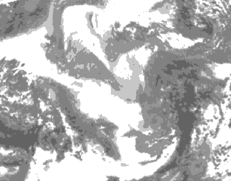 GDPS total cloud 168 hour forecast chart for Canada based on 2025/12/12 1200Z data