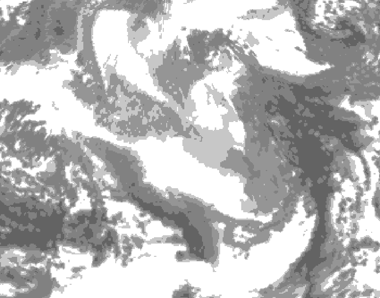 GDPS total cloud 174 hour forecast chart for Canada based on 2025/12/12 1200Z data