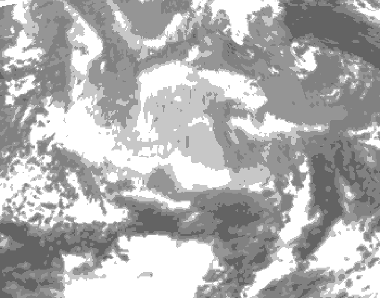 GDPS total cloud 222 hour forecast chart for Canada based on 2025/12/12 1200Z data