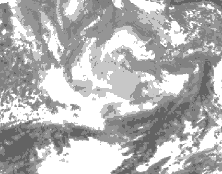 GDPS total cloud 240 hour forecast chart for Canada based on 2025/12/12 1200Z data