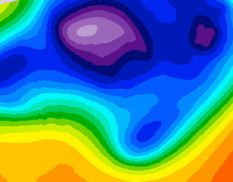 GDPS 500 millibar geopotential height 030 hour forecast chart for Canada based on 2025/12/13 0000Z data