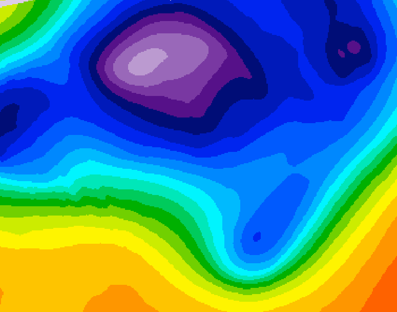 GDPS 500 millibar geopotential height 036 hour forecast chart for Canada based on 2025/12/13 0000Z data
