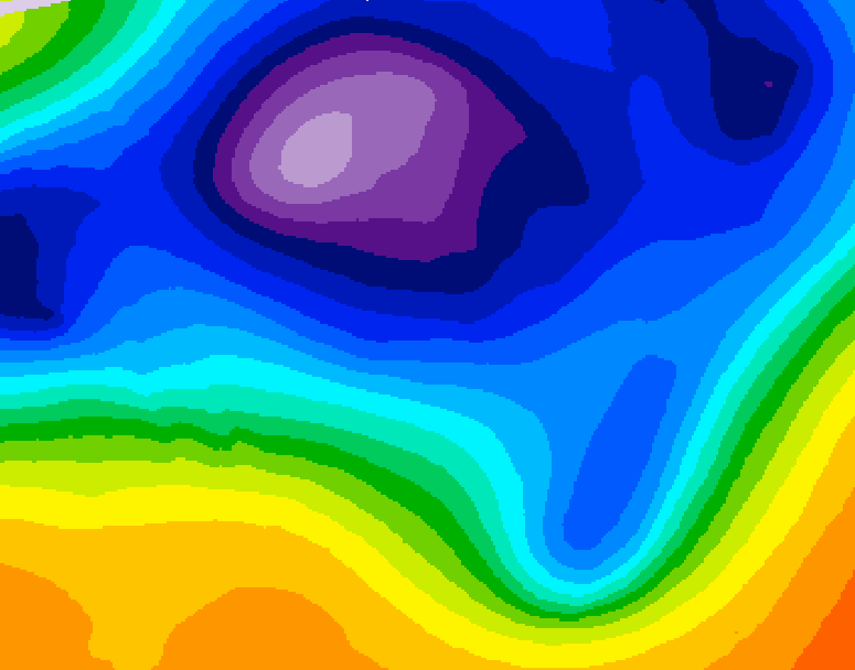 GDPS 500 millibar geopotential height 042 hour forecast chart for Canada based on 2025/12/13 0000Z data