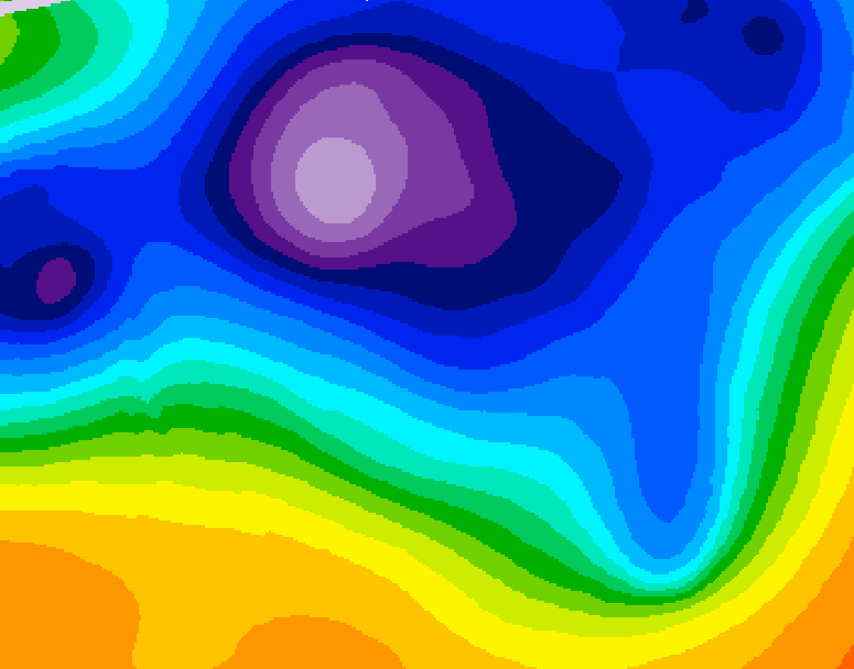 GDPS 500 millibar geopotential height 054 hour forecast chart for Canada based on 2025/12/13 0000Z data