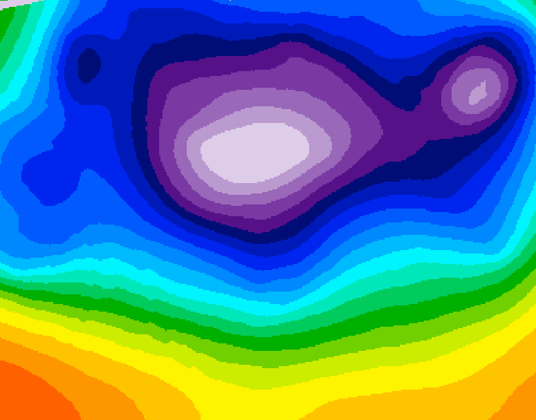 GDPS 500 millibar geopotential height 096 hour forecast chart for Canada based on 2025/12/13 0000Z data