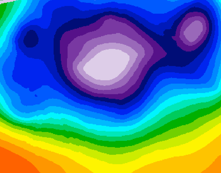 GDPS 500 millibar geopotential height 102 hour forecast chart for Canada based on 2025/12/13 0000Z data