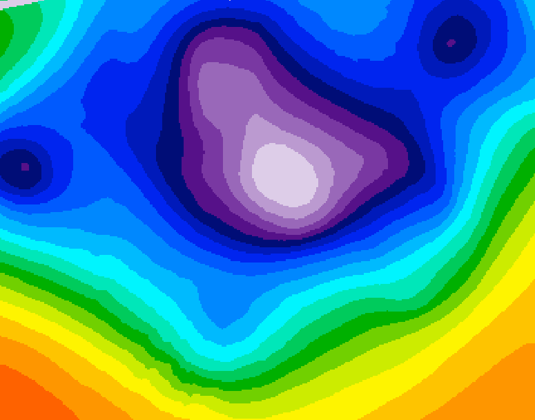 GDPS 500 millibar geopotential height 126 hour forecast chart for Canada based on 2025/12/13 0000Z data