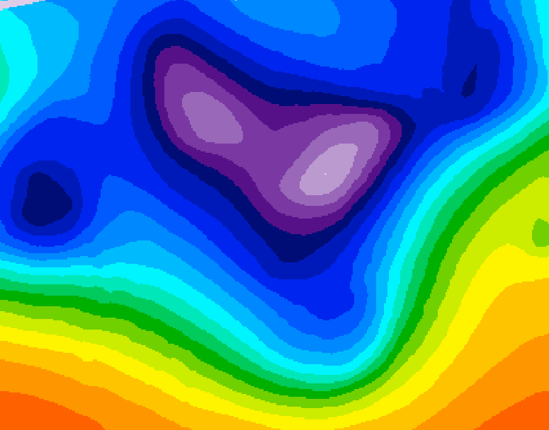 GDPS 500 millibar geopotential height 150 hour forecast chart for Canada based on 2025/12/13 0000Z data