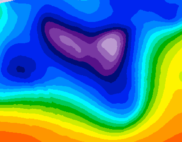 GDPS 500 millibar geopotential height 162 hour forecast chart for Canada based on 2025/12/13 0000Z data