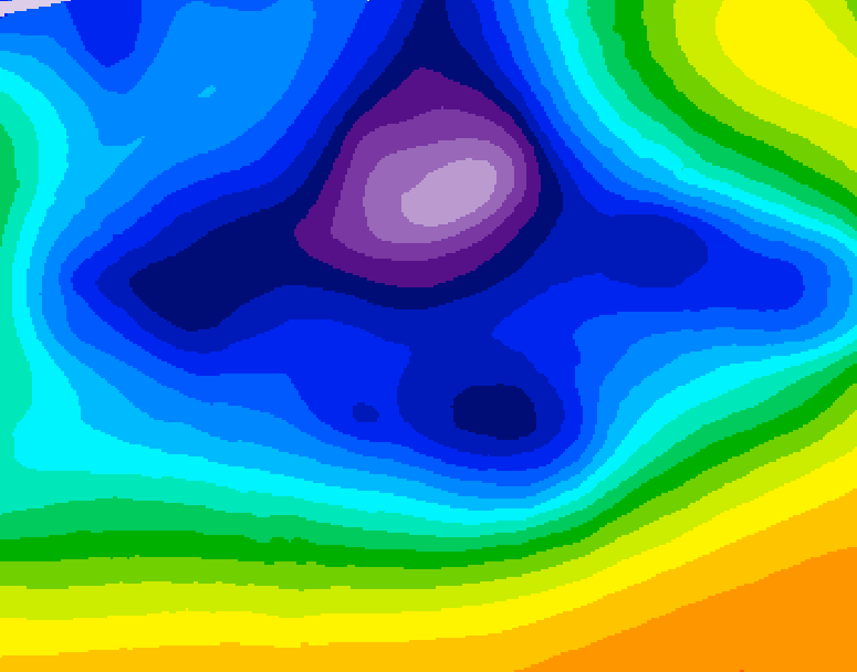GDPS 500 millibar geopotential height 216 hour forecast chart for Canada based on 2025/12/13 0000Z data