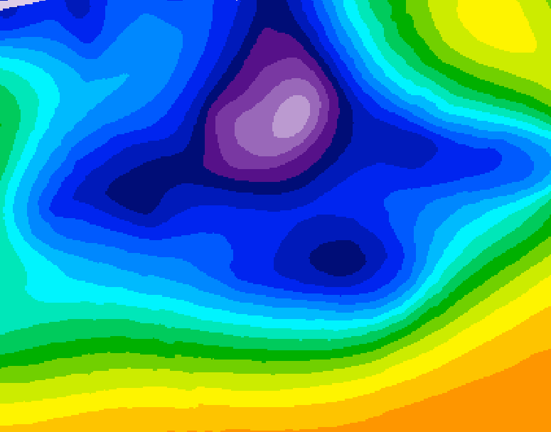 GDPS 500 millibar geopotential height 222 hour forecast chart for Canada based on 2025/12/13 0000Z data
