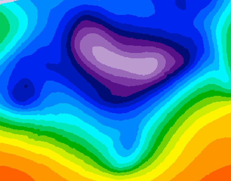 GDPS 500 millibar geopotential height 132 hour forecast chart for Canada based on 2025/12/13 1200Z data