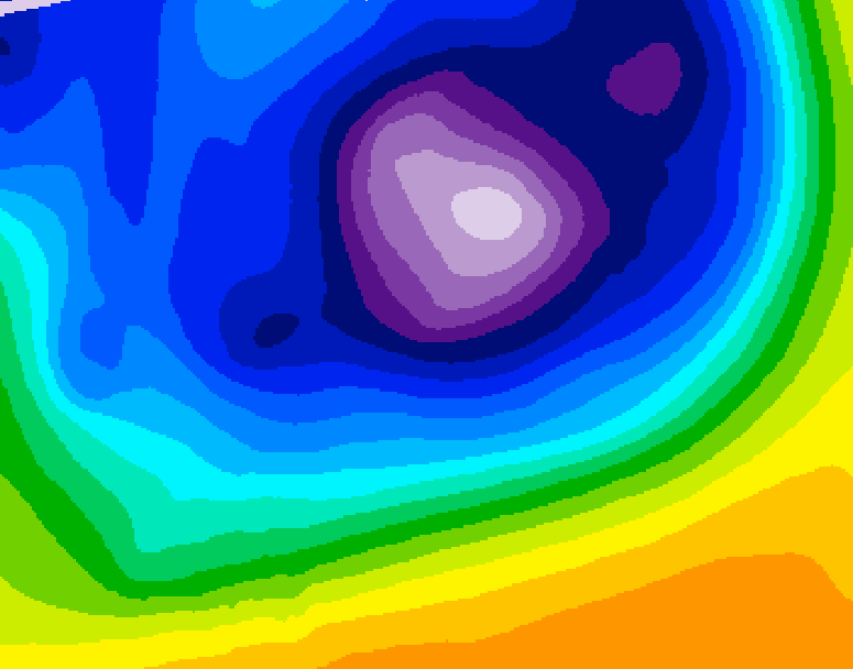 GDPS 500 millibar geopotential height 222 hour forecast chart for Canada based on 2025/12/13 1200Z data