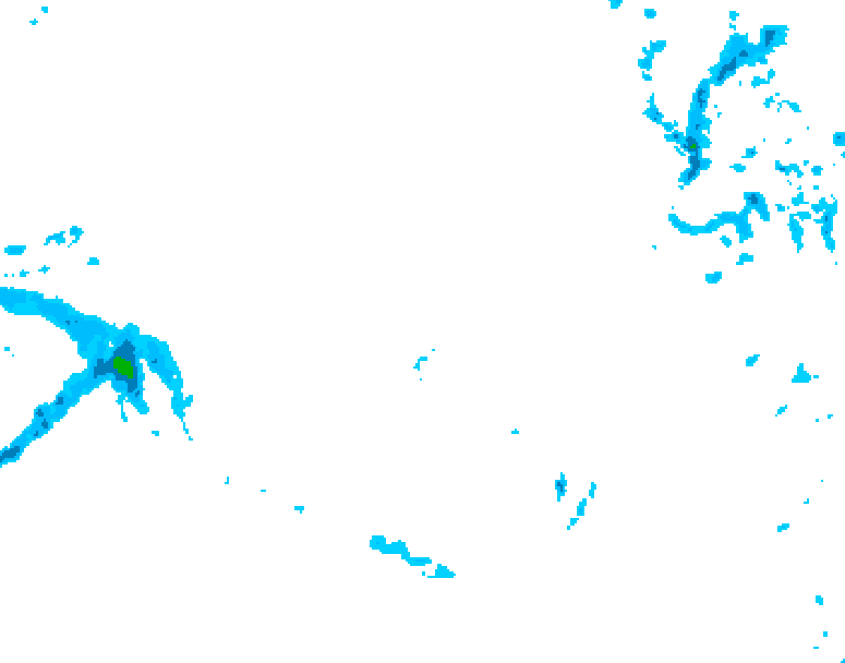 GDPS precipitation 012 hour forecast chart for Canada based on 2025/12/13 0000Z data