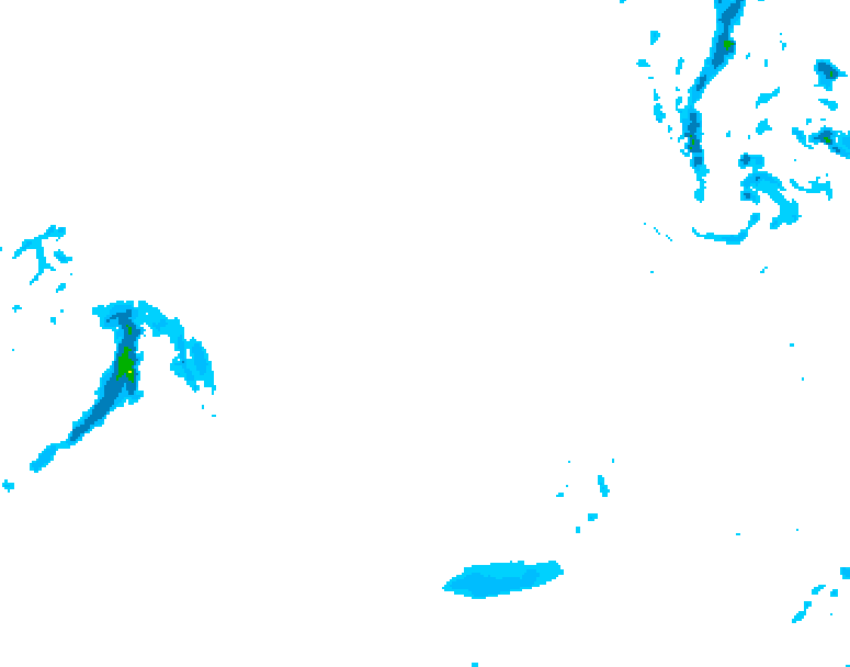 GDPS precipitation 018 hour forecast chart for Canada based on 2025/12/13 0000Z data