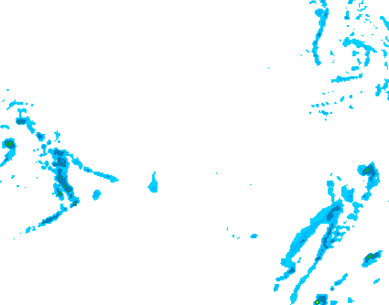 GDPS precipitation 036 hour forecast chart for Canada based on 2025/12/13 0000Z data