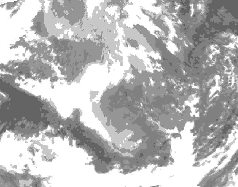 GDPS total cloud 006 hour forecast chart for Canada based on 2025/12/13 0000Z data