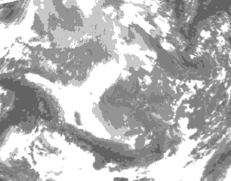 GDPS total cloud 012 hour forecast chart for Canada based on 2025/12/13 0000Z data