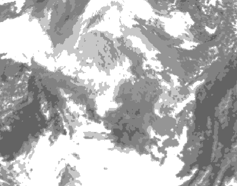 GDPS total cloud 054 hour forecast chart for Canada based on 2025/12/13 0000Z data