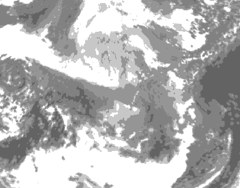 GDPS total cloud 066 hour forecast chart for Canada based on 2025/12/13 0000Z data