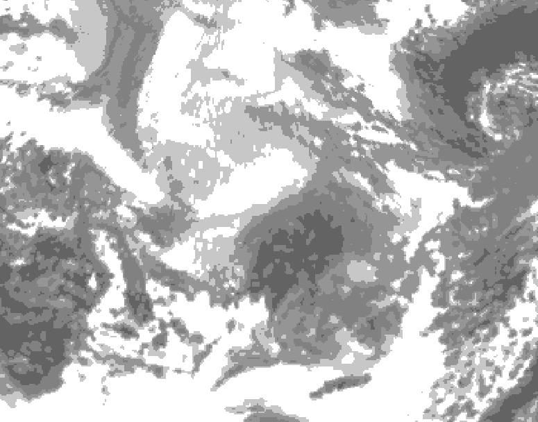 GDPS total cloud 090 hour forecast chart for Canada based on 2025/12/13 0000Z data