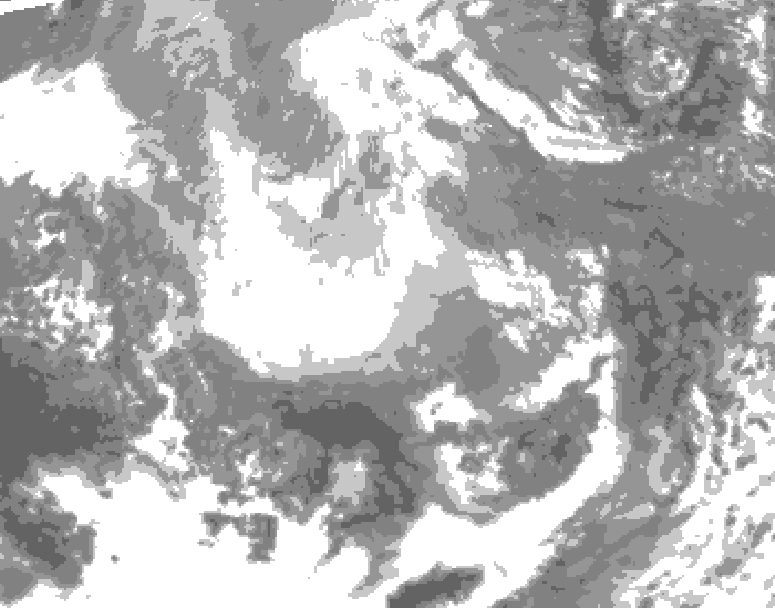 GDPS total cloud 120 hour forecast chart for Canada based on 2025/12/13 0000Z data