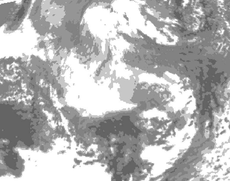 GDPS total cloud 126 hour forecast chart for Canada based on 2025/12/13 0000Z data